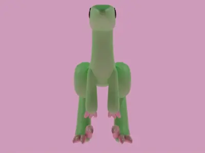 Velociraptor cute 3D model 3D model
