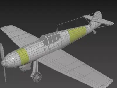 BF-109 F wwii fighter plane Low-poly 3D model