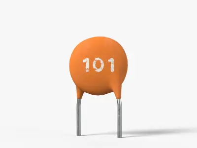 Ceramic Disc Capacitor with 2K PBR textures 3D model