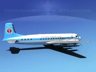 Douglas DC-7B Flying Tiger Line 3D model