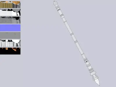 Slayer scepter Low-poly 3D model