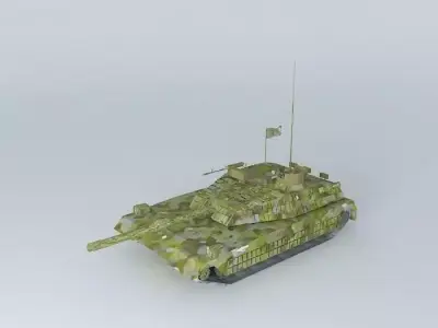T-72 british army tank in camouflage Free 3D model