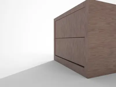 Bedside Table Wood Free 3D model purchase