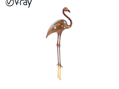 Decorative Flamingo Silhouette Model Pack Low-poly 3D model