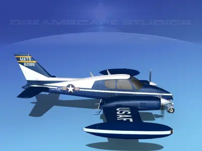 Cessna U-3B Blue Canoe V02  3D model