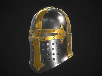 Knight Helmet 04 Low-poly 3D model