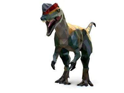 Dinosaur Dilo Lowpoly Art Style animal Low-poly 3D model