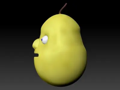 Pear character Low-poly 3D model