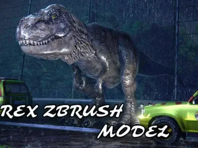 3D Tyrannosaurus Rex Zbrush T-Rex Low-poly 3D model
