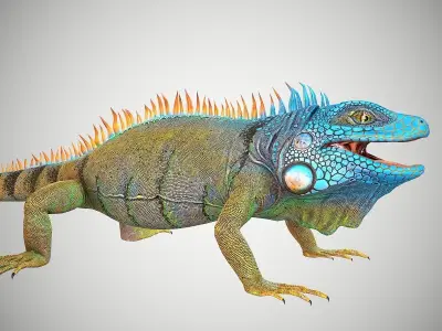 American Iguana Low-poly 3D model