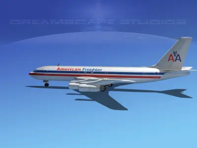 Boeing 707 American Freighter 3D model