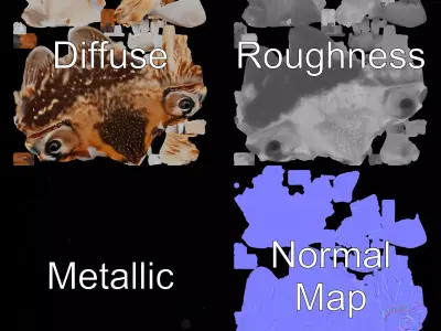 Majestic Owl Feathered model pack Low-poly 3D model