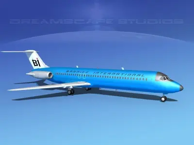 Douglas DC-9-40 Braniff intl 3D model