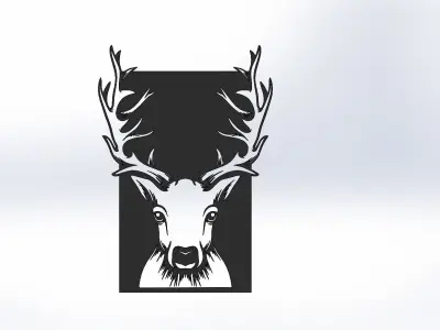 Deer metal Art Dxf and step file 3D print model