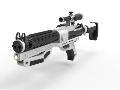Blaster rifle F-11D with stock from Star Wars The Force Awakens 3D model