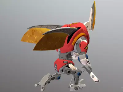 CYBORG-BEETLE-ROBOT Spear Walk And Run 3D model