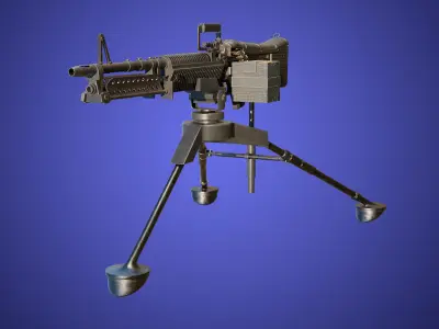 M60 Machine Gun04 PBR Unity UE Arnold V-Ray Textures Included Low-poly 3D model