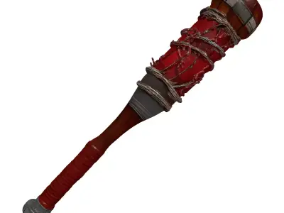 Spiked Baseball Bat Melee Weapon 3D model