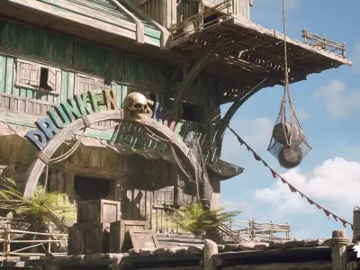 Pirate Tavern Environment Low-poly 3D model