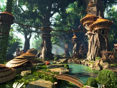 A Village In The Trees 3D model
