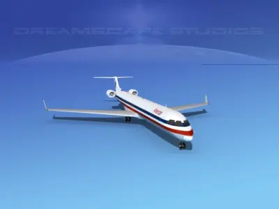 Bombardier CRJ1000 American Airlines 3D model