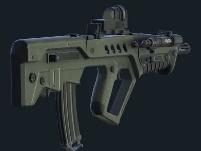 Tar-21 Assault Rifle  3D model Low-poly 3D model