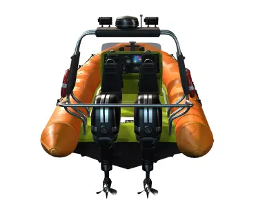 Rescue Boat Low-poly 3D model