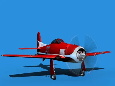 Grumman F8F-2 Bearcat V18 3D model