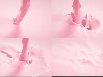 Pouring Milk Chocolate Animated Splash 3D model