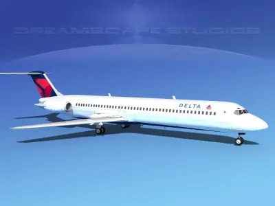 Douglas DC-9-50 Delta 3D model