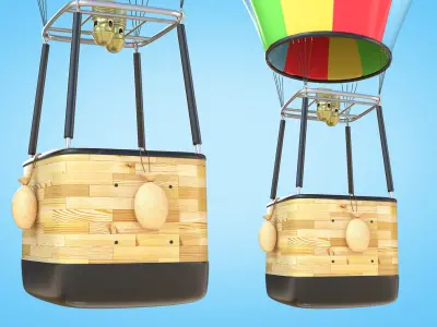 Hot Air Balloon Low-poly 3D model