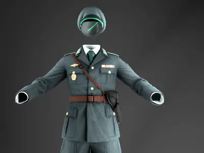 Police Uniform Low Poly Low-poly 3D model