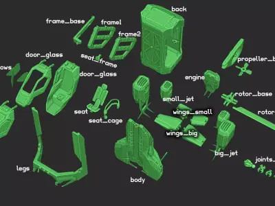 Thunderhawk X1 helicopter 3D print model