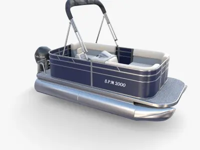 Pontoon Boat v1 3D model
