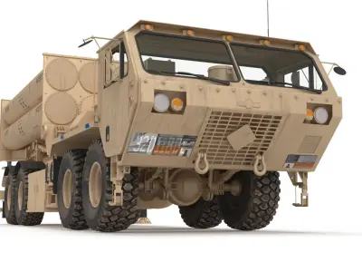 US Mobile Anti-Ballistic Missile System THAAD 3D model