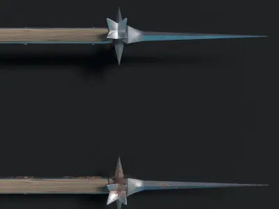 Medieval Lucerne Hammer Low-poly 3D model