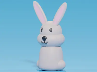 Cartoon Cute Bunny Rabbit 3D model