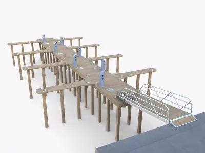 Pontoon dock V2 3D model