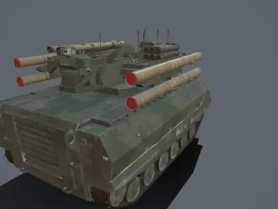 Uran 9 robot Low-poly 3D model