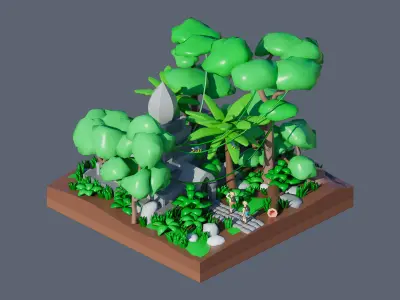 Worlds Casual Low-poly 3D model