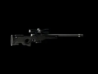 Army rifle with optical sight Low-poly 3D model