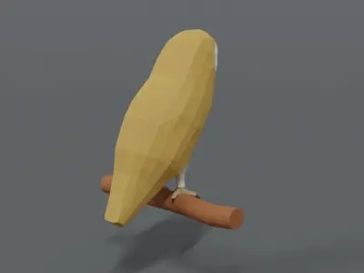 Low Poly Cartoon Barn Owl Low-poly 3D model