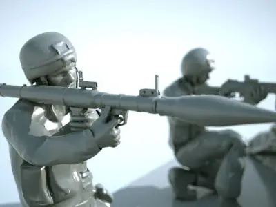 Soldier and trench for print 3D print model