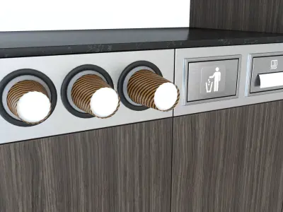 Coffee station bar cabinet commercial industrial 3D model