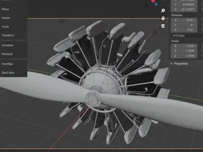Wright Whirlwind Radial Engine 3D model
