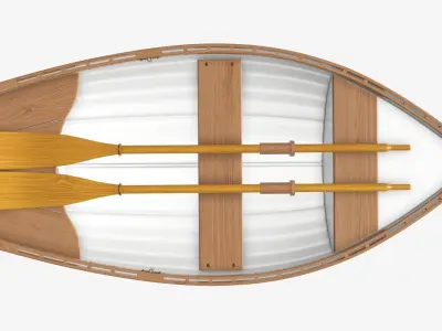Traditional rowing boat 03 v1 3D model