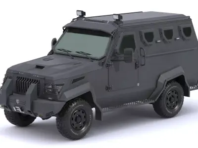 Alpine Armored CUDA Tactical SWATAPC Military Riot Police 3D model