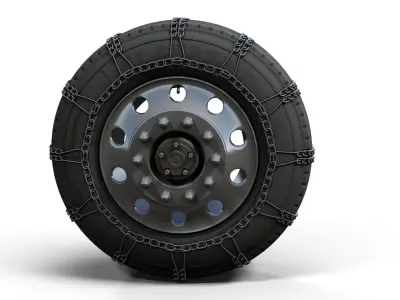 Snow chain truck wheels 3D model