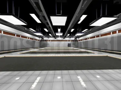 Empty Data Center Room Low Poly Ready to Render Low-poly 3D model