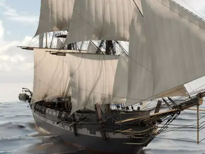HMS Beagle 1831 - Charles Darwin Ship 3D model